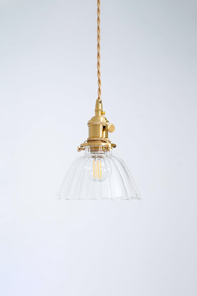 Ledbury Retro Ribbed Glass Pendant Light