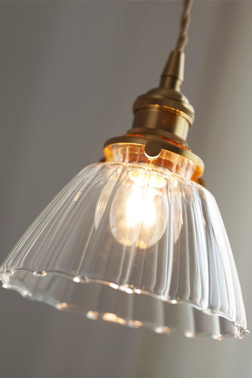 Ledbury Retro Ribbed Glass Pendant Light