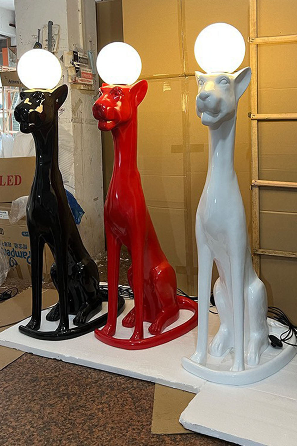 Leopard Sculpture Floor Lamp