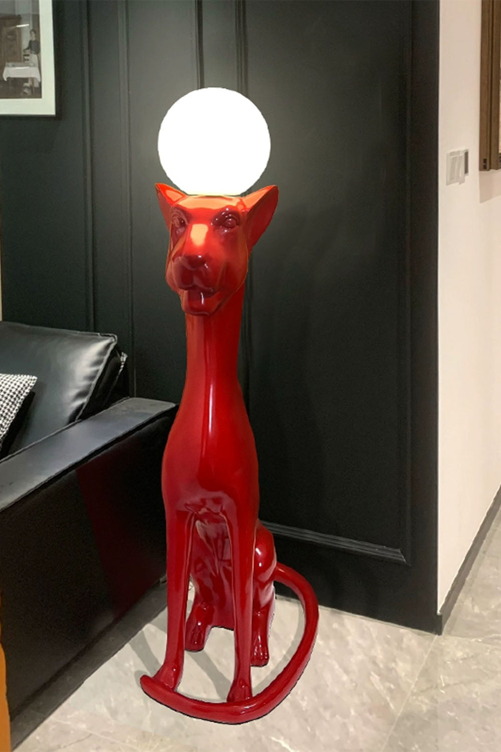 Leopard Sculpture Floor Lamp
