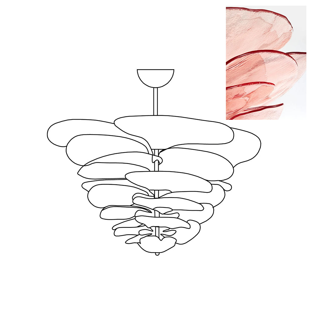 Pink Glass Chandelier