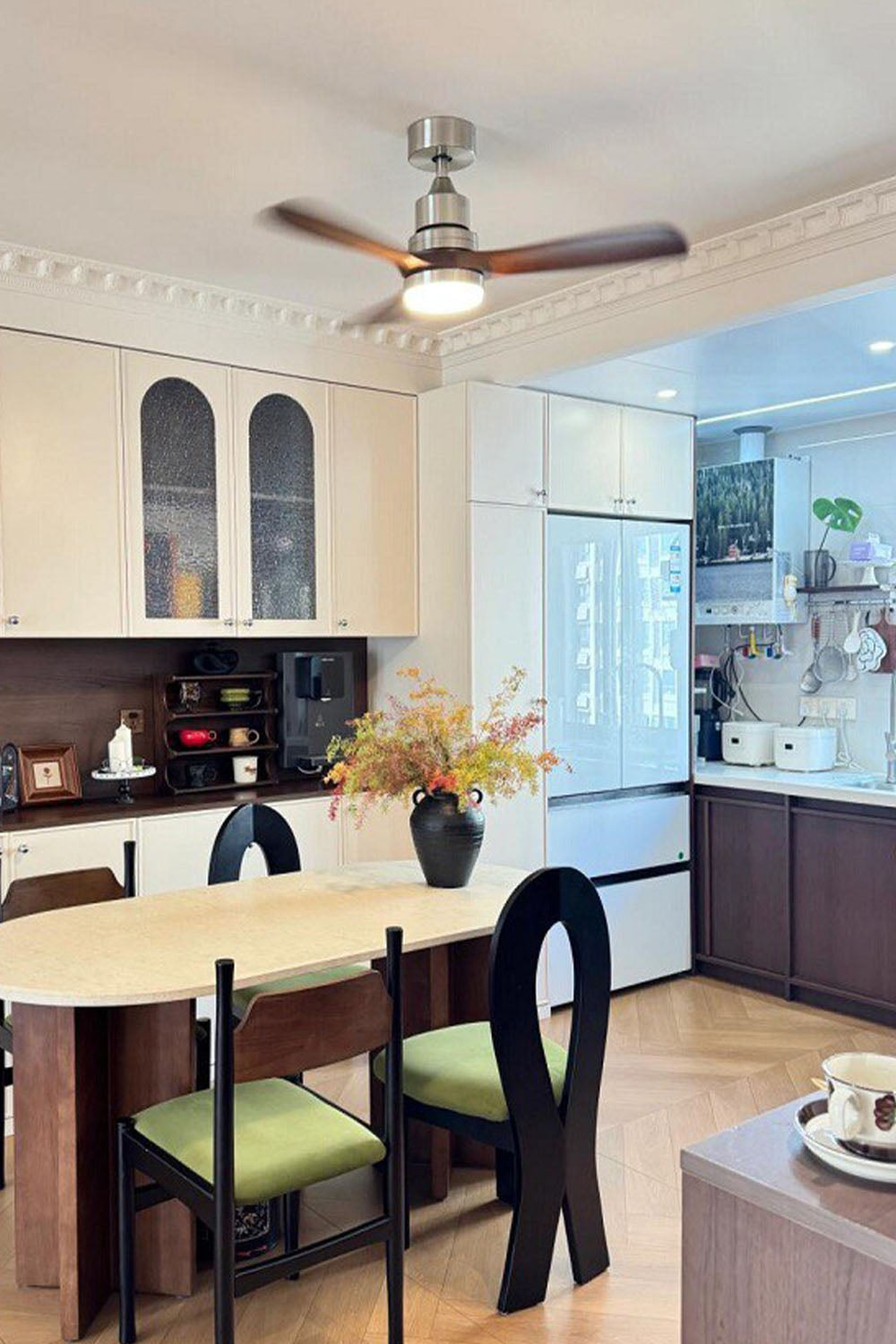 Linea Natural Three-blade Fan Chandelier