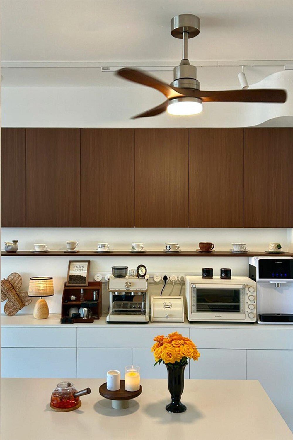 Linea Natural Three-blade Fan Chandelier