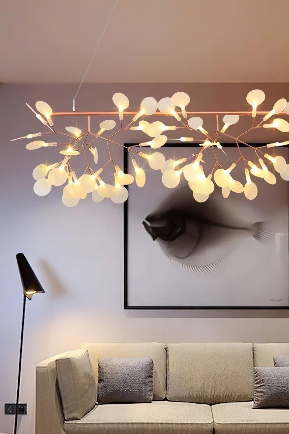 Linear Branch Firefly Chandelier