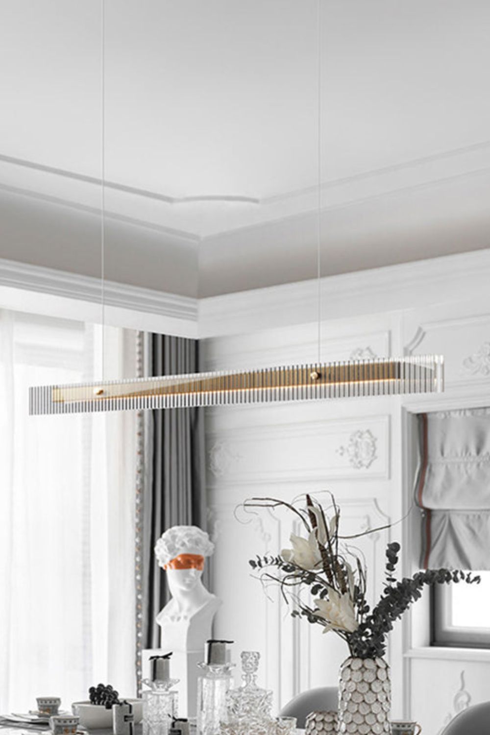 Linear Glass Pendant Light - SamuLighting