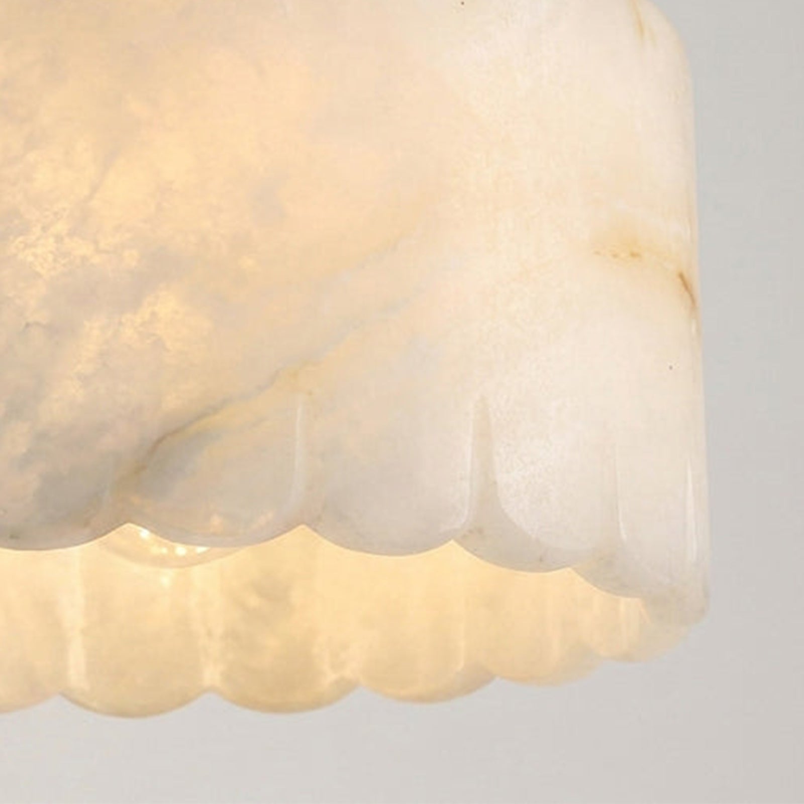 Scalloped Alabaster Drum Shade