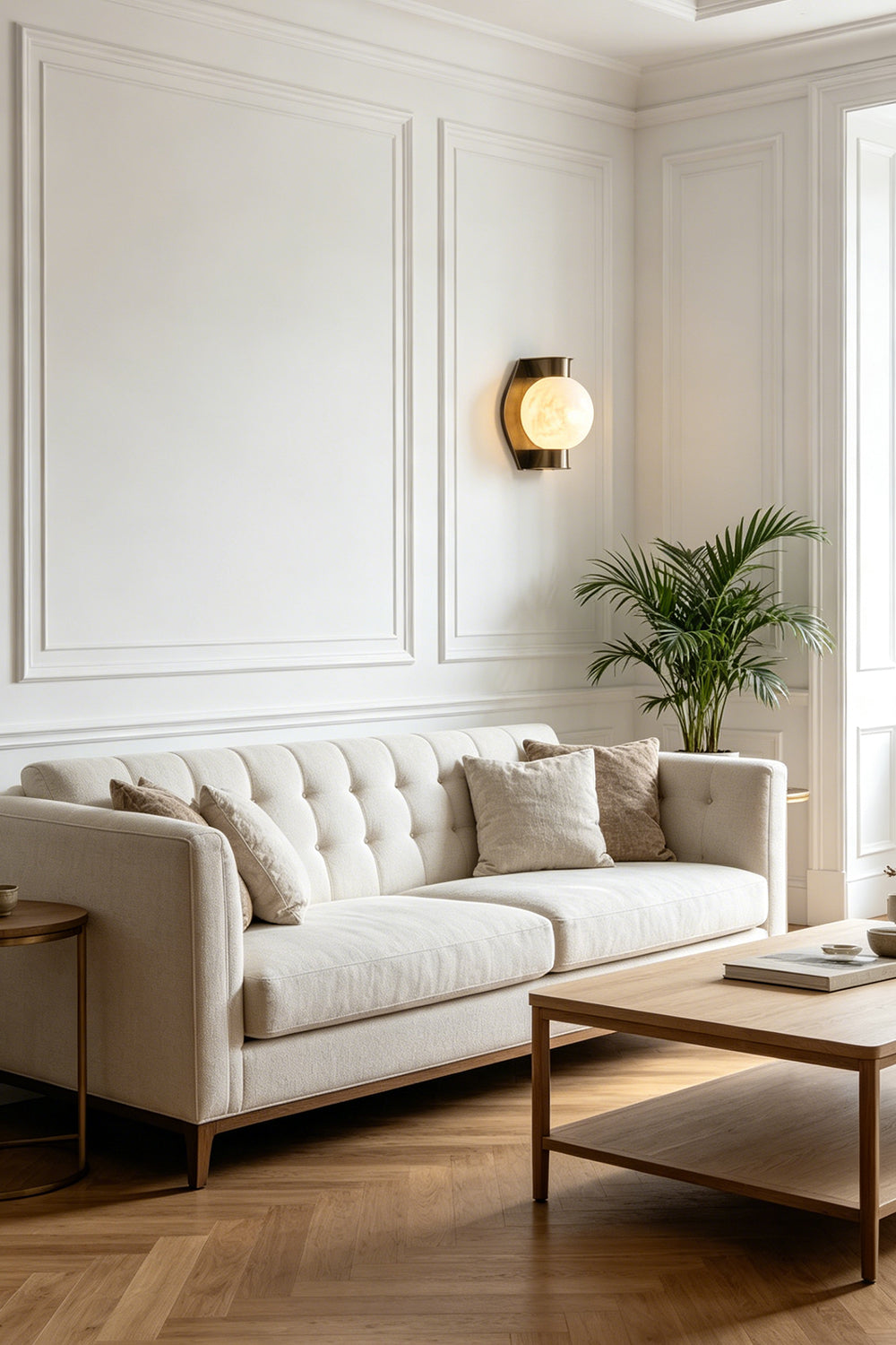 Lunar Alabaster Wall Sconce for Living room | Samu  Lamp