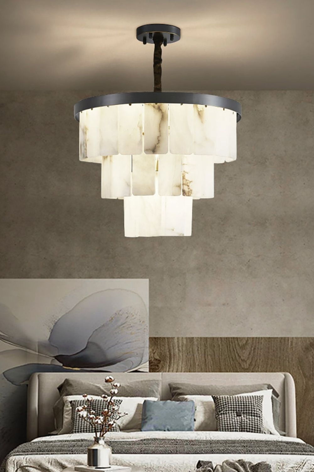 Luxurious Cascading Snow Plaster Chandelier
