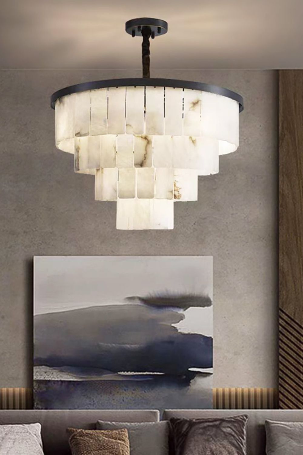 Luxurious Cascading Snow Plaster Chandelier