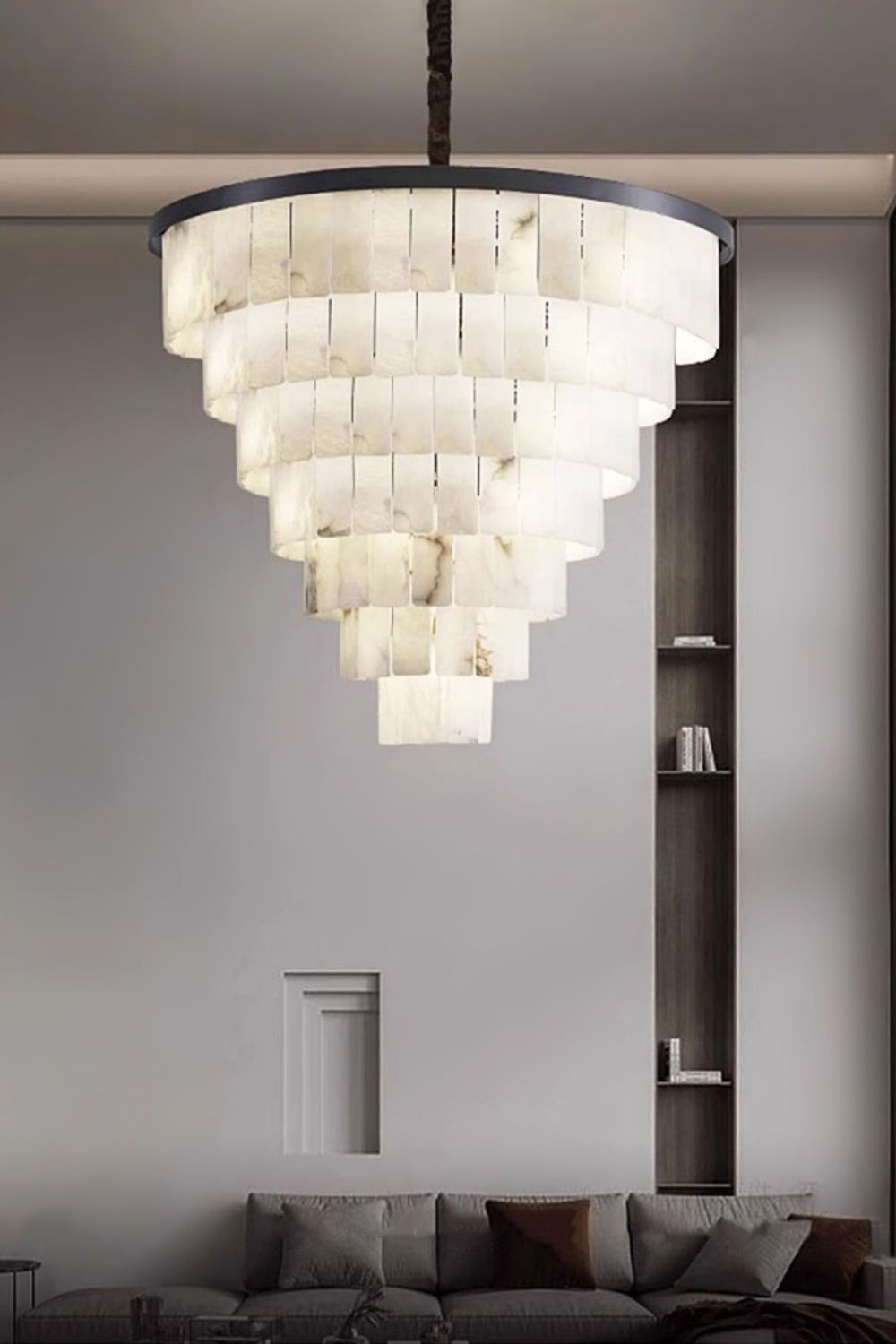 Luxurious Cascading Snow Plaster Chandelier