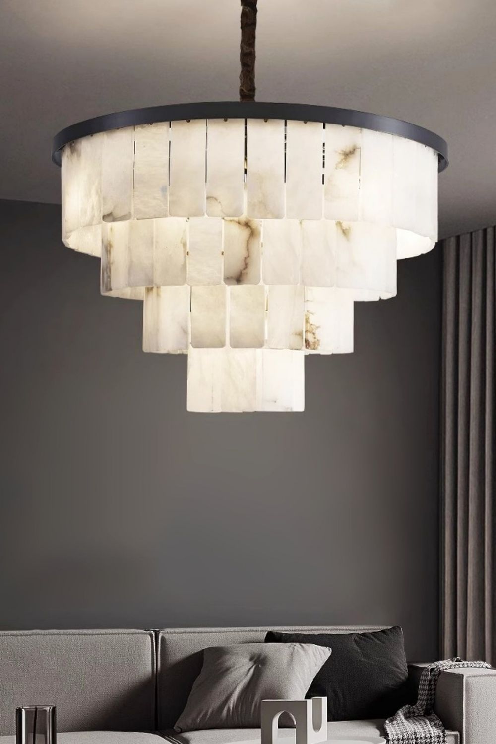 Luxurious Cascading Snow Plaster Chandelier