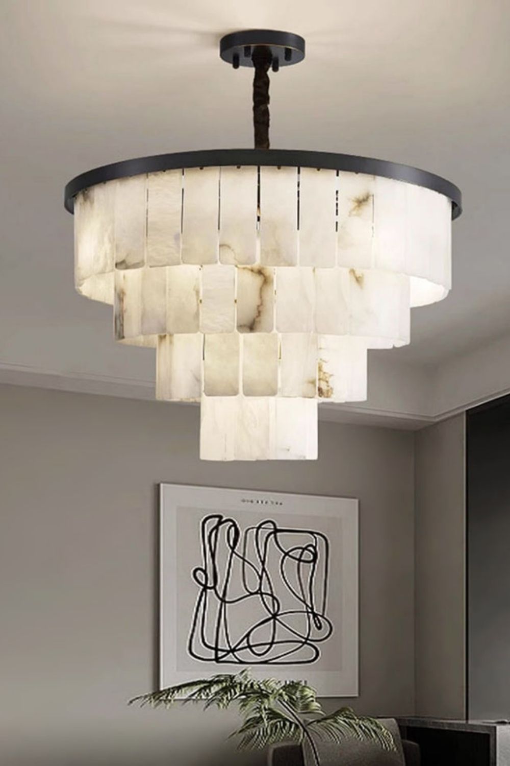 Luxurious Cascading Snow Plaster Chandelier
