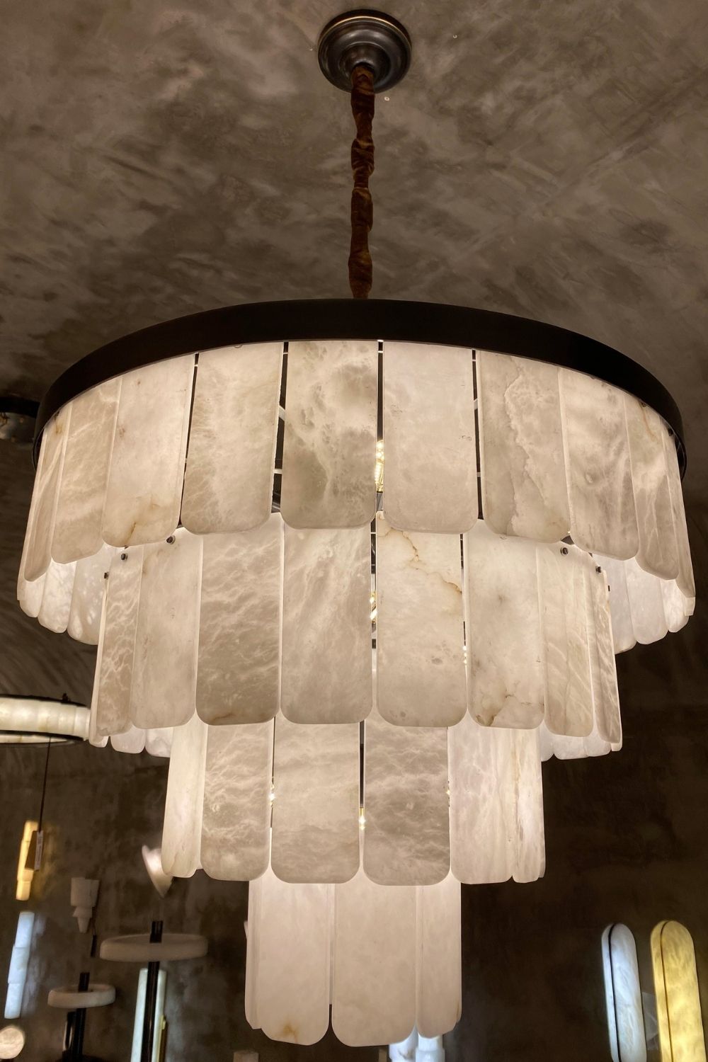 Luxurious Cascading Snow Plaster Chandelier