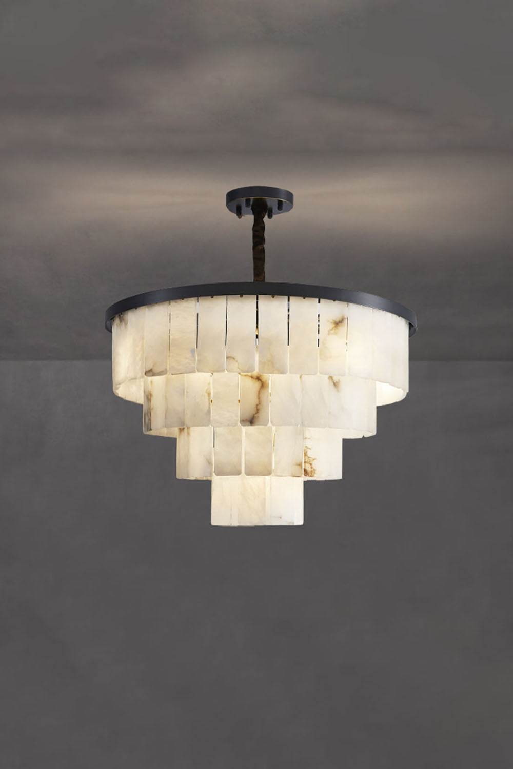 Luxurious Cascading Snow Plaster Chandelier