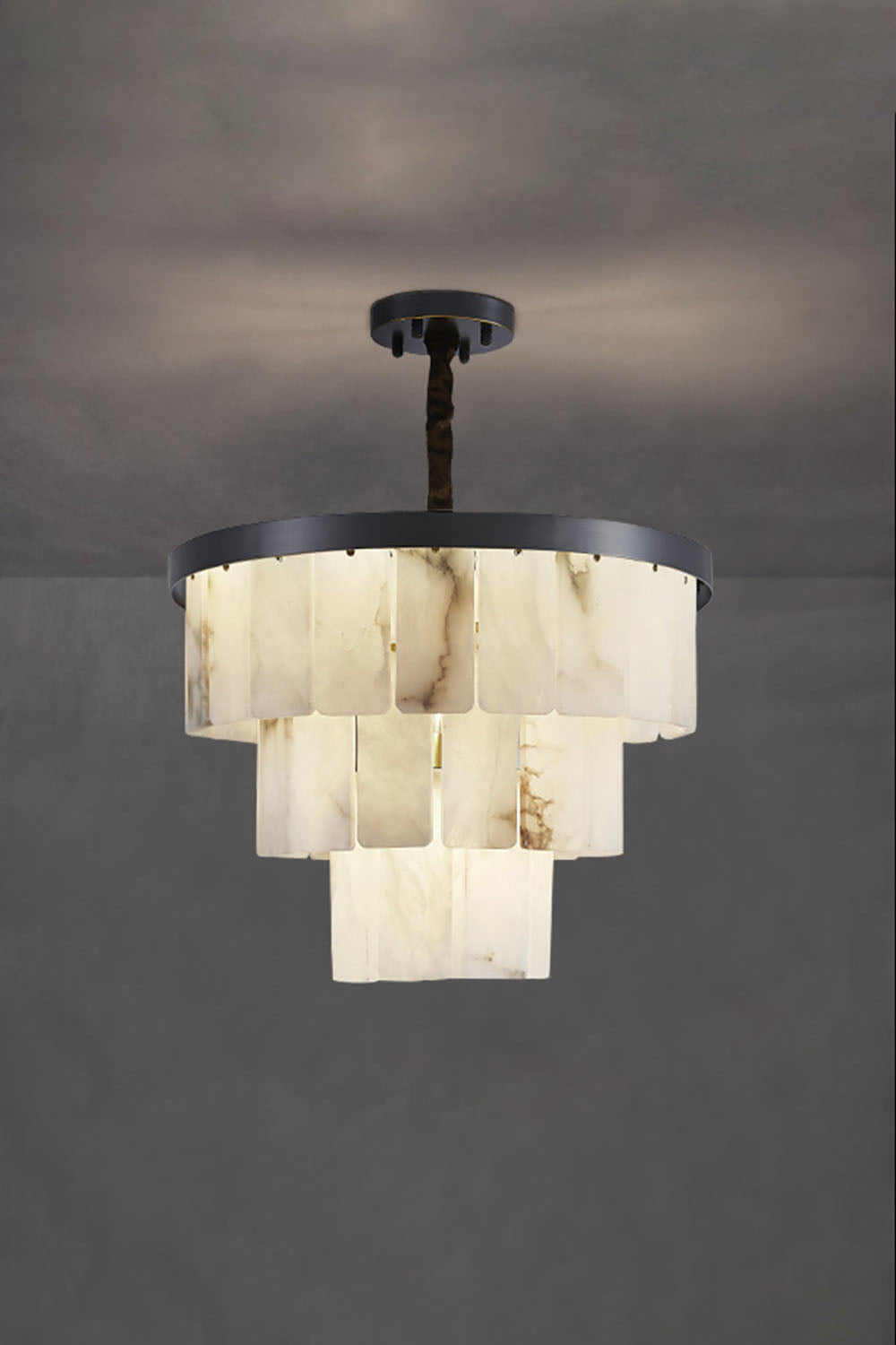Luxurious Cascading Snow Plaster Chandelier