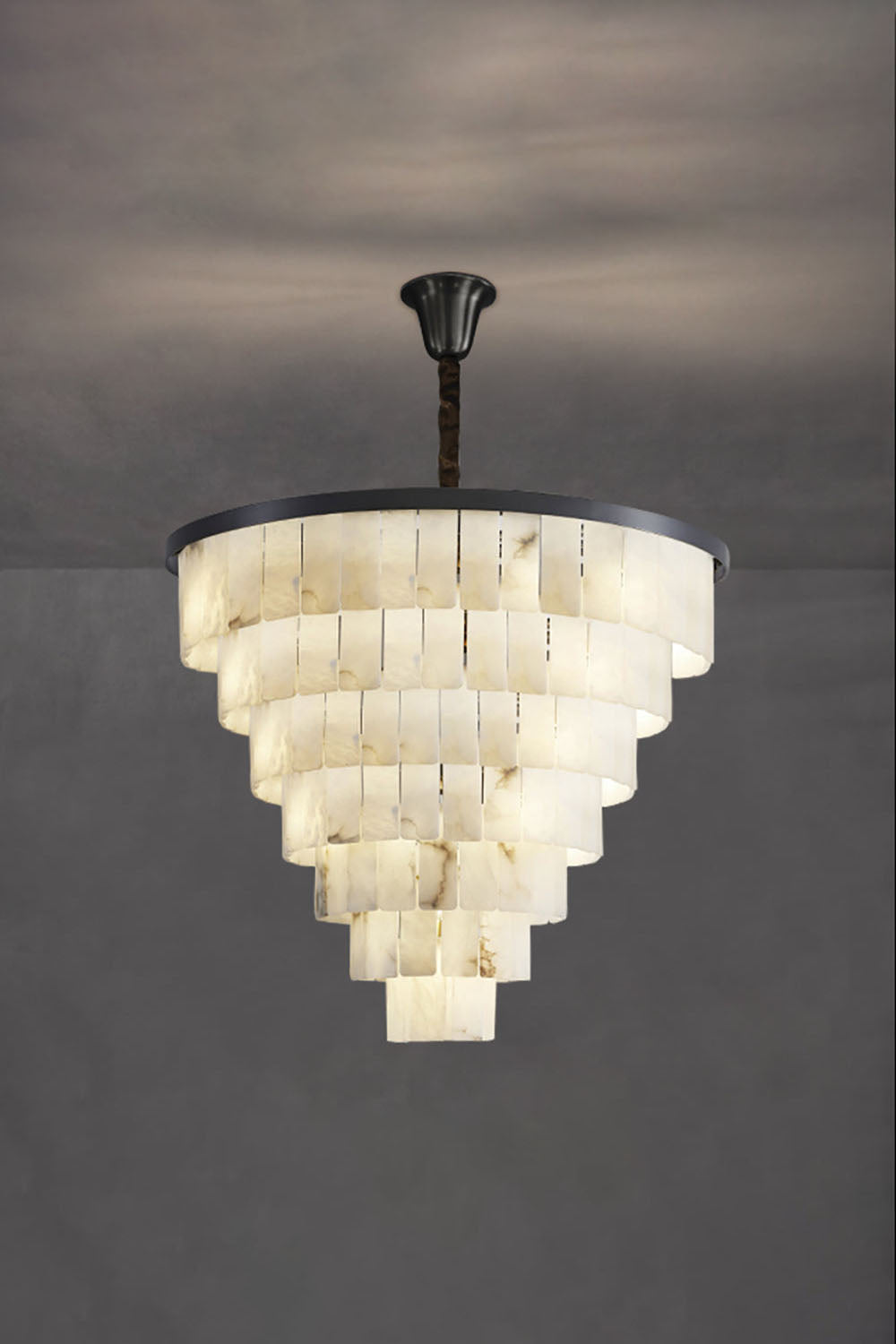 Luxurious Cascading Snow Plaster Chandelier