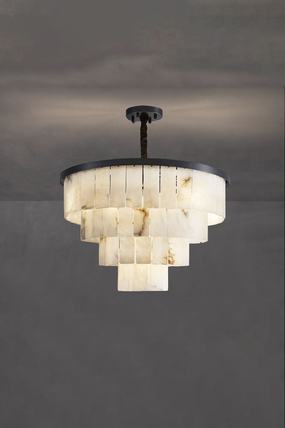 Luxurious Cascading Snow Plaster Chandelier