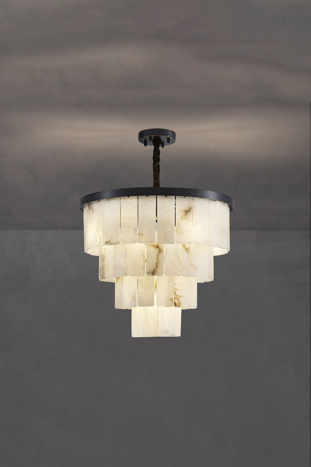 Luxurious Cascading Snow Plaster Chandelier