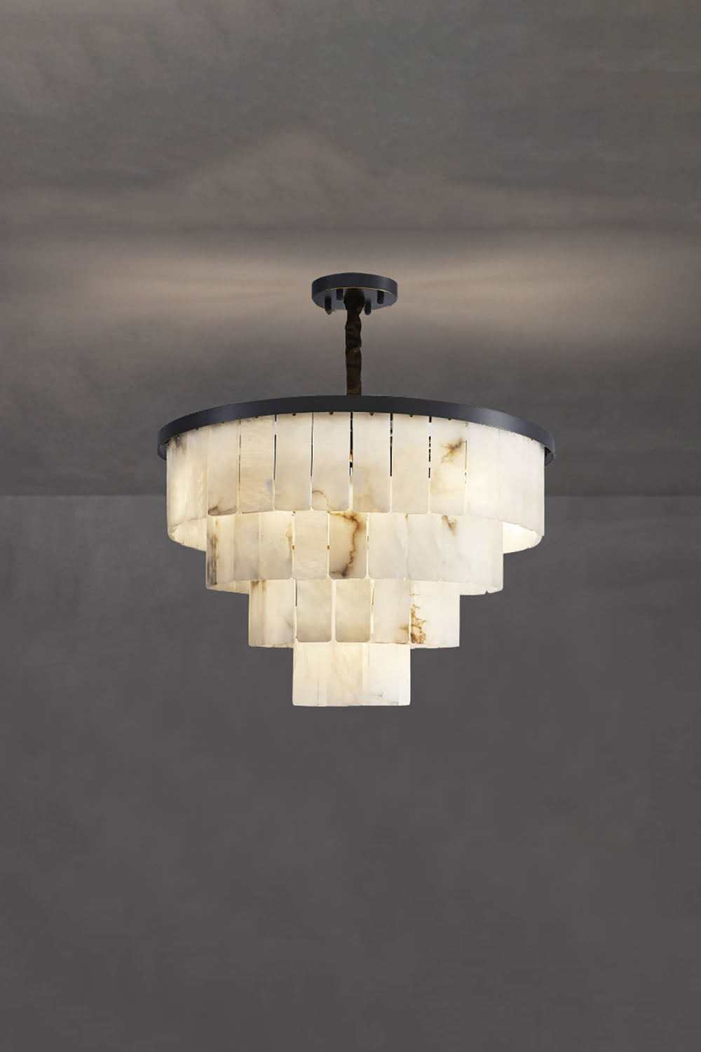 Luxurious Cascading Snow Plaster Chandelier