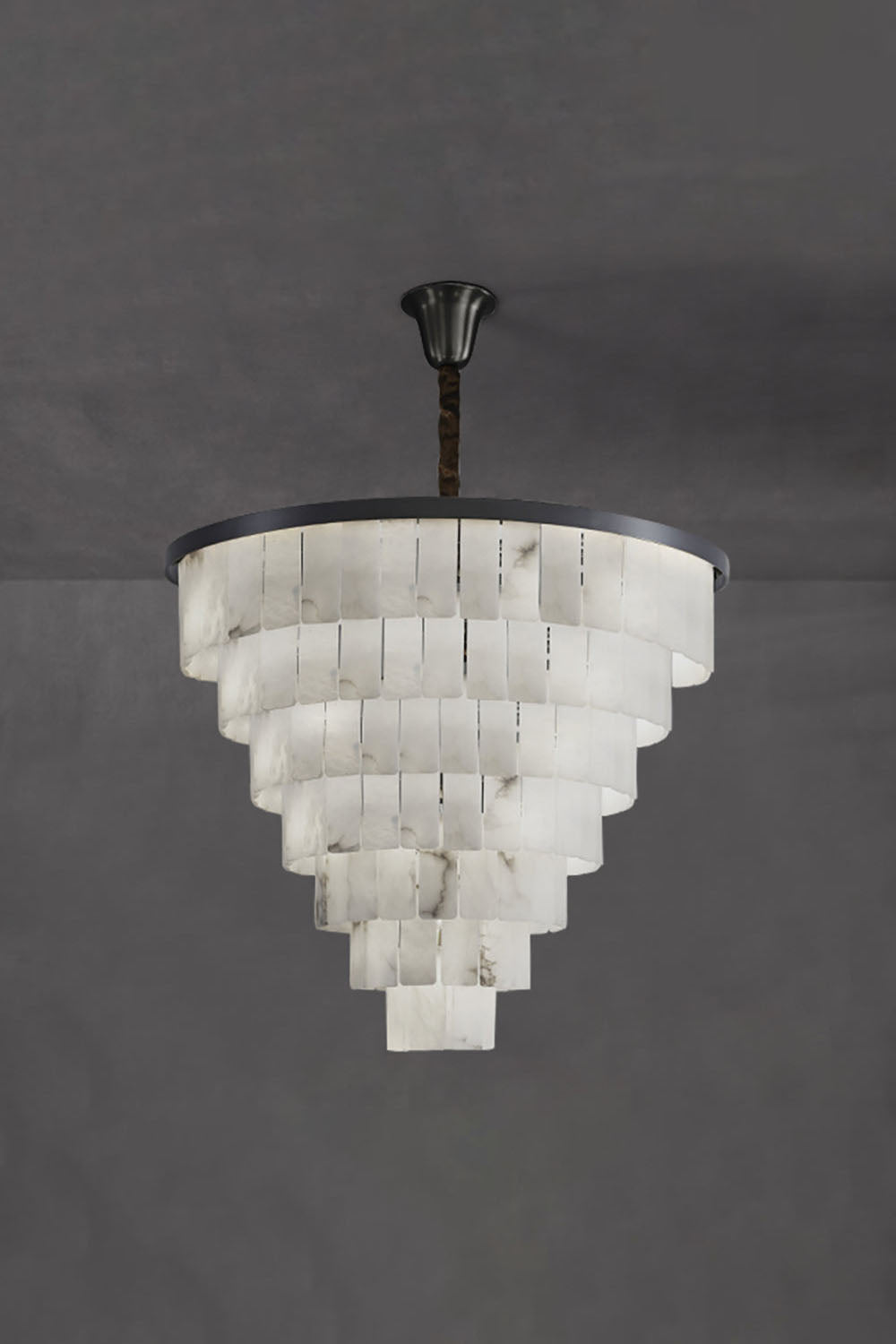 Luxurious Cascading Snow Plaster Chandelier