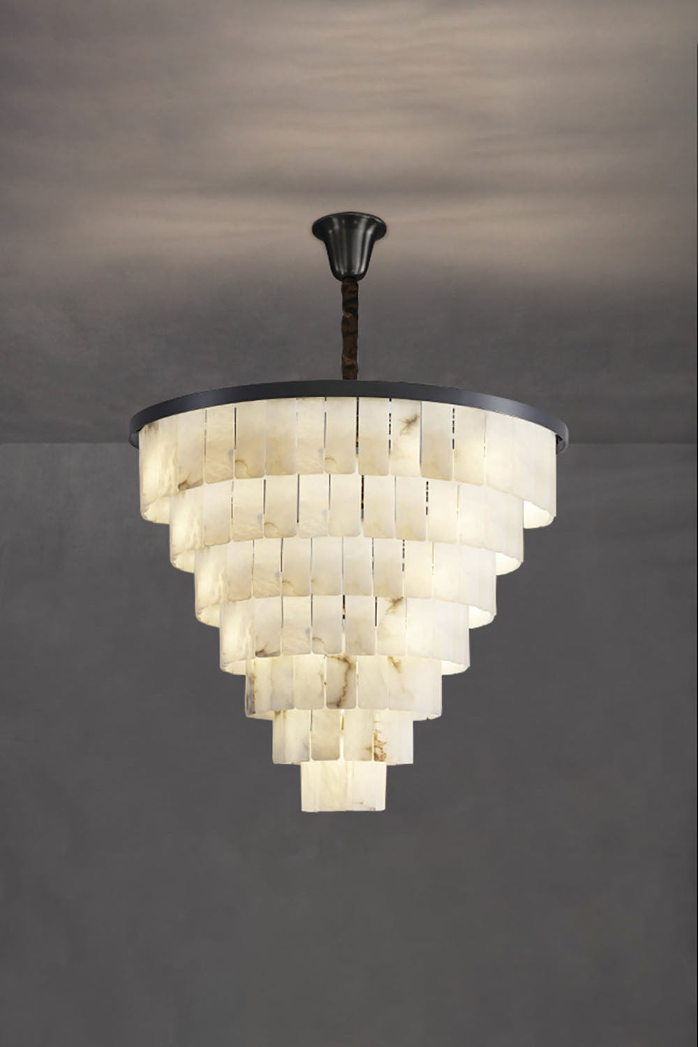 Luxurious Cascading Snow Plaster Chandelier