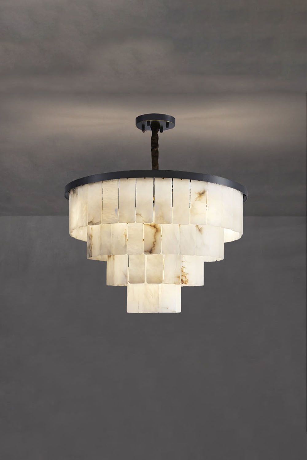 Luxurious Cascading Snow Plaster Chandelier