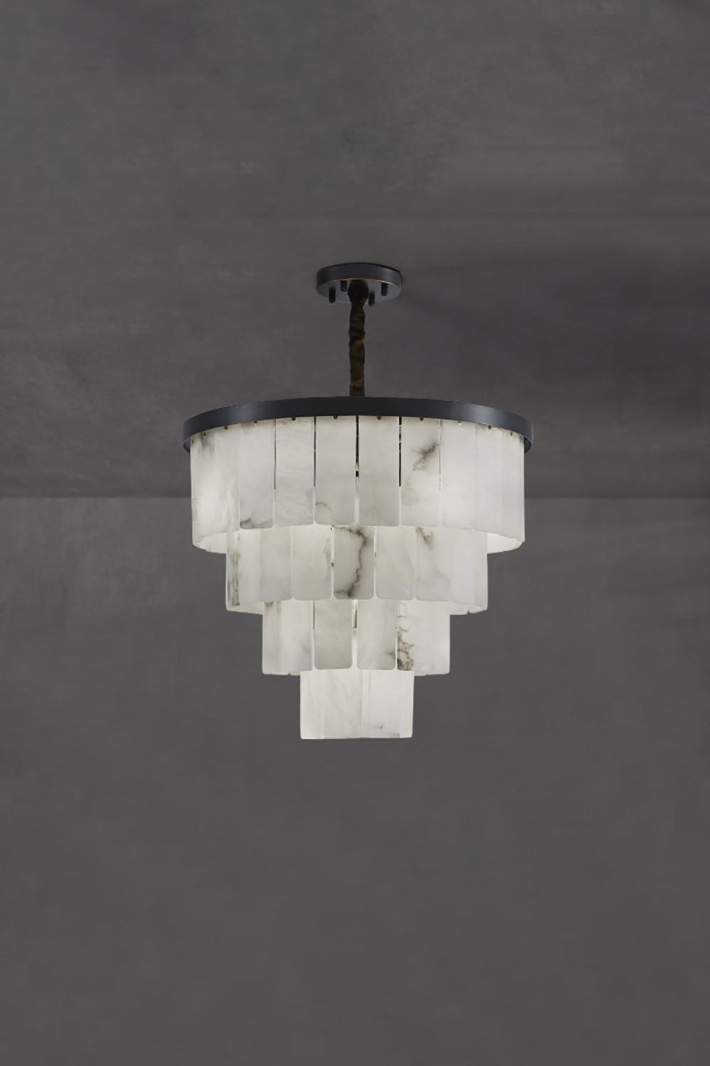 Luxurious Cascading Snow Plaster Chandelier