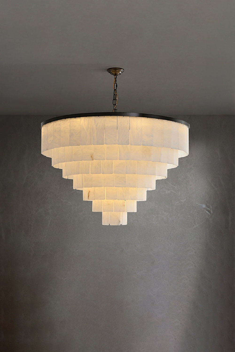Luxurious Cascading Snow Plaster Chandelier