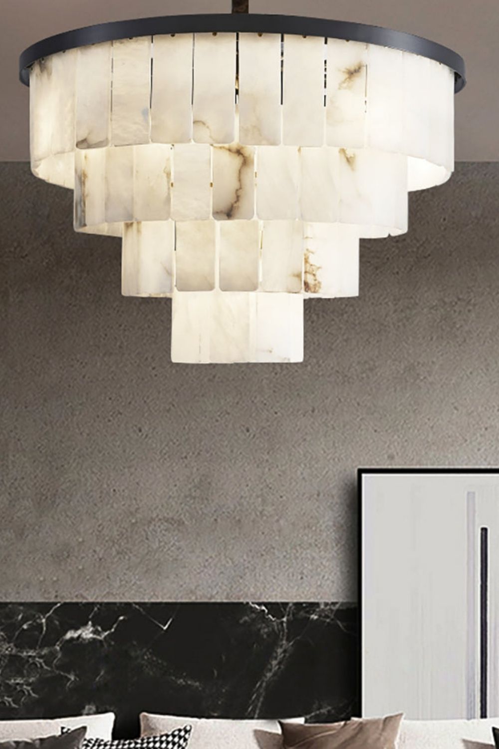 Luxurious Cascading Snow Plaster Chandelier