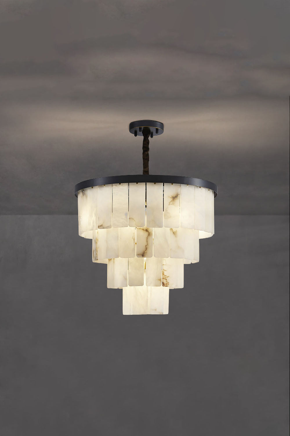 Luxurious Cascading Snow Plaster Chandelier