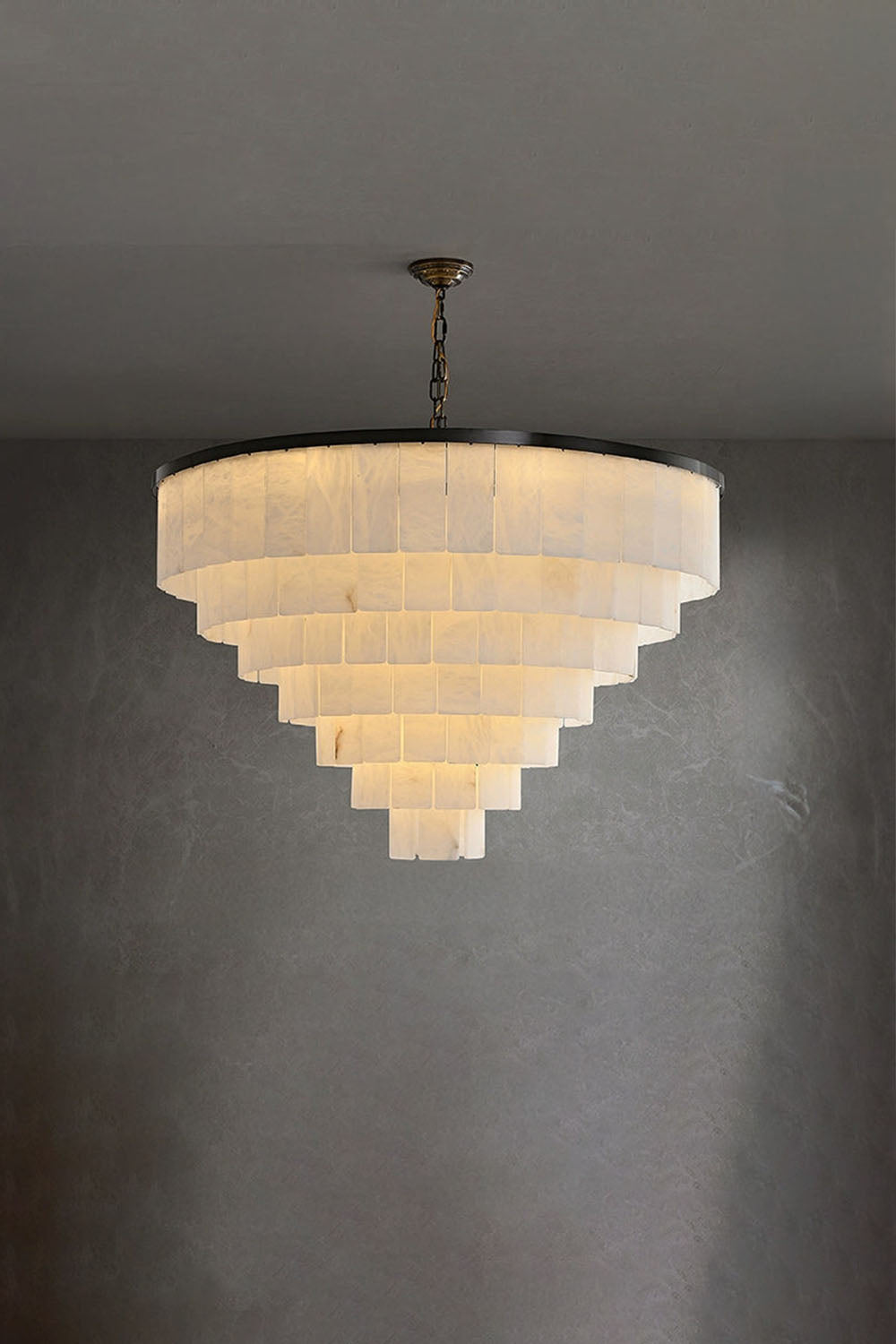 Luxurious Cascading Snow Plaster Chandelier