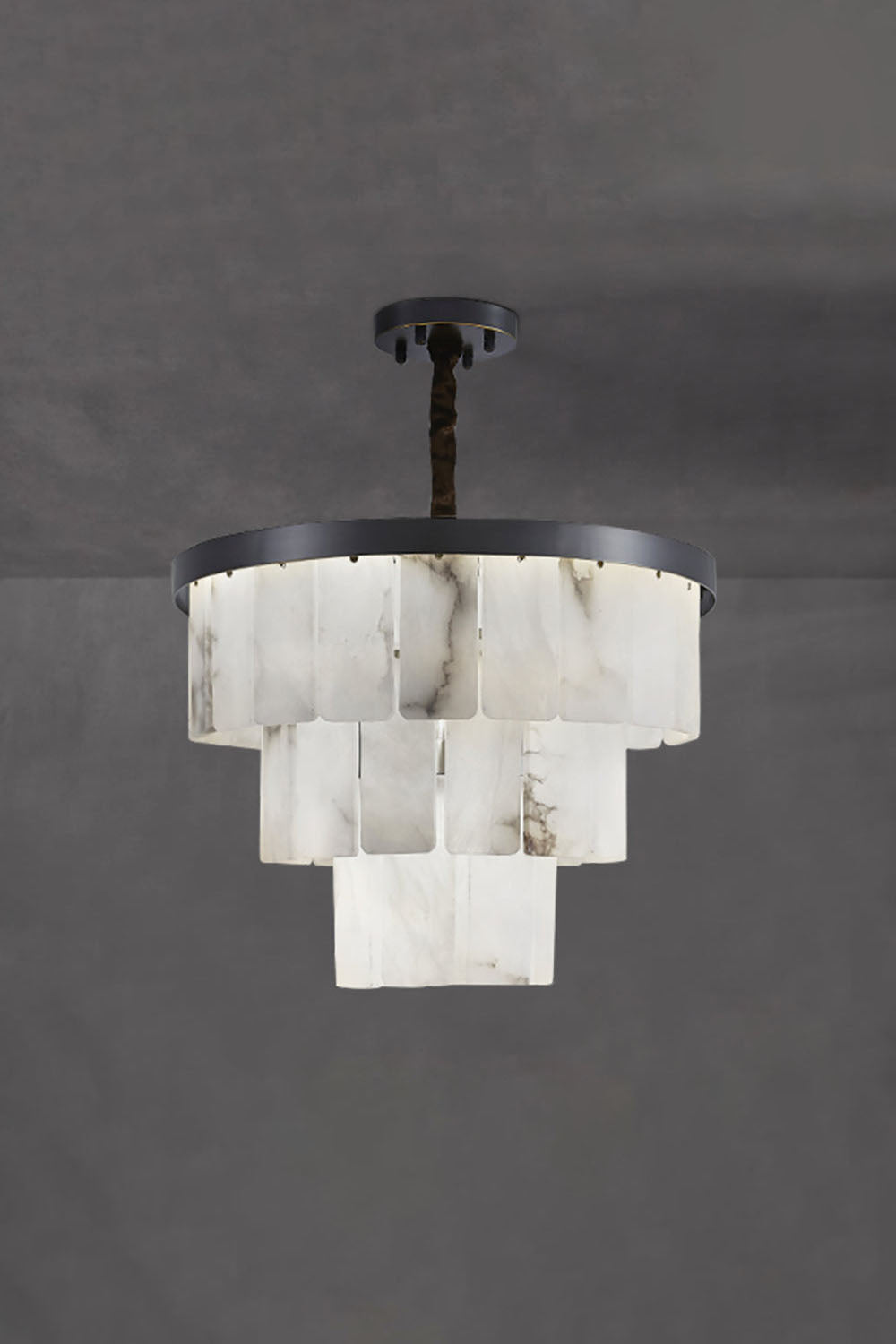 Luxurious Cascading Snow Plaster Chandelier