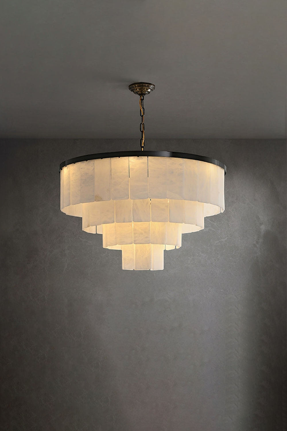 Luxurious Cascading Snow Plaster Chandelier