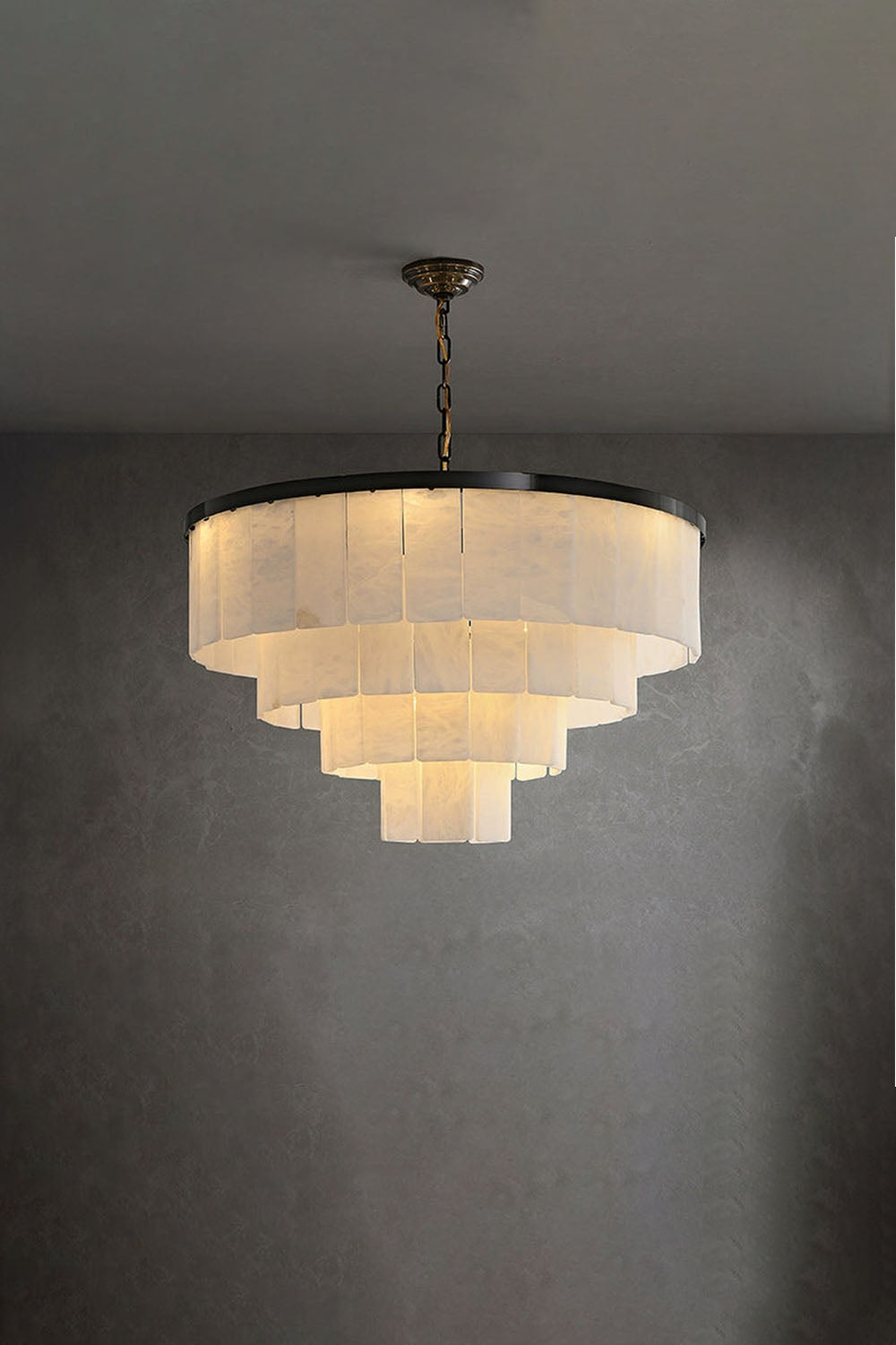 Luxurious Cascading Snow Plaster Chandelier