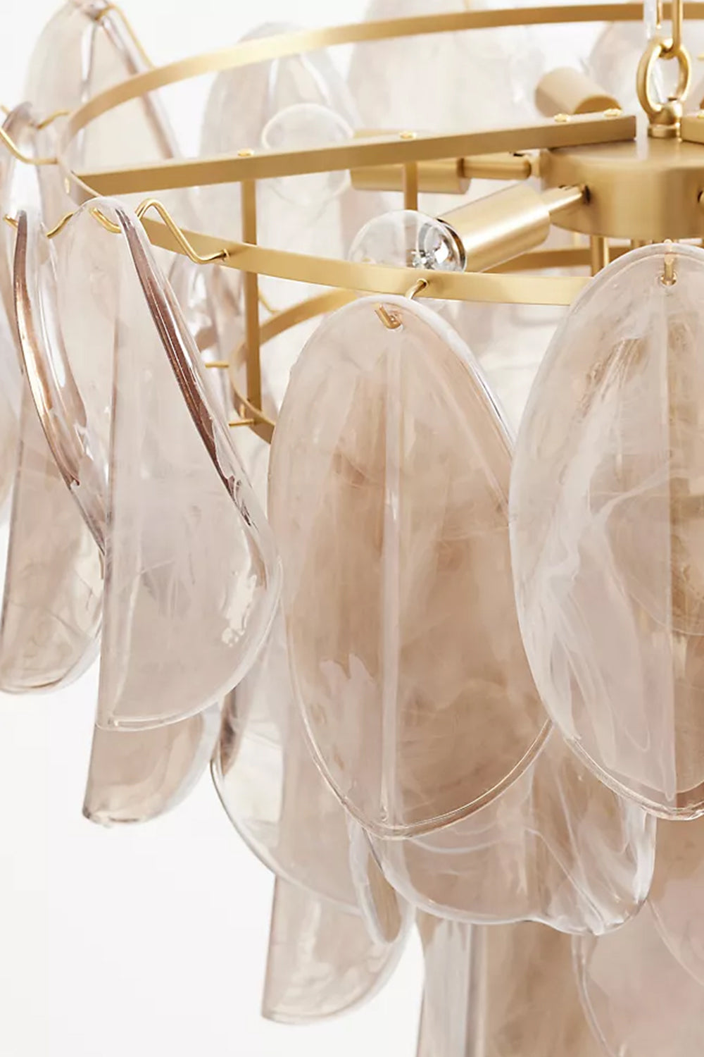 Murano Magnolia Smoke & White Glass Chandelier