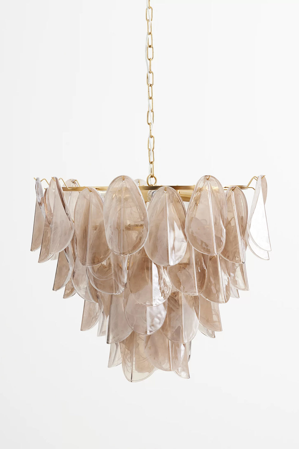 Murano Magnolia Smoke & White Glass Chandelier