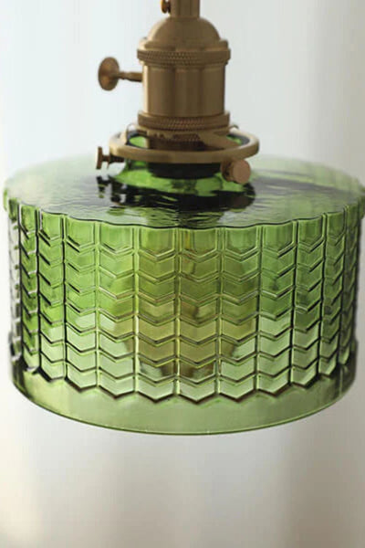 Matilda Emerald Patterned Glass Pendant Light