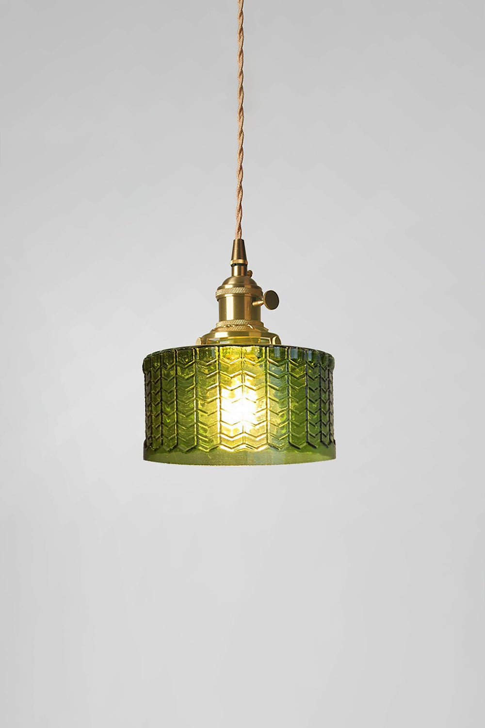 Matilda Emerald Patterned Glass Pendant Light