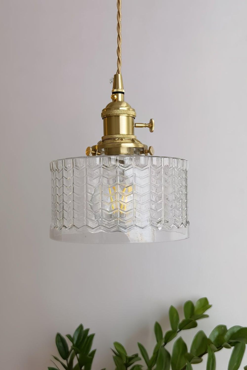 Matilda Emerald Patterned Glass Pendant Light