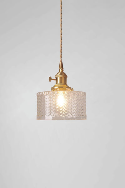 Matilda Emerald Patterned Glass Pendant Light