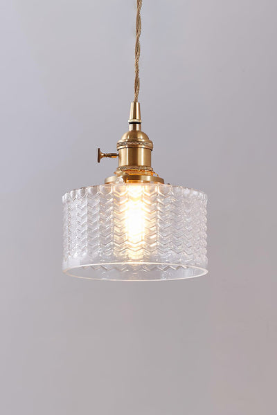 Matilda Emerald Patterned Glass Pendant Light