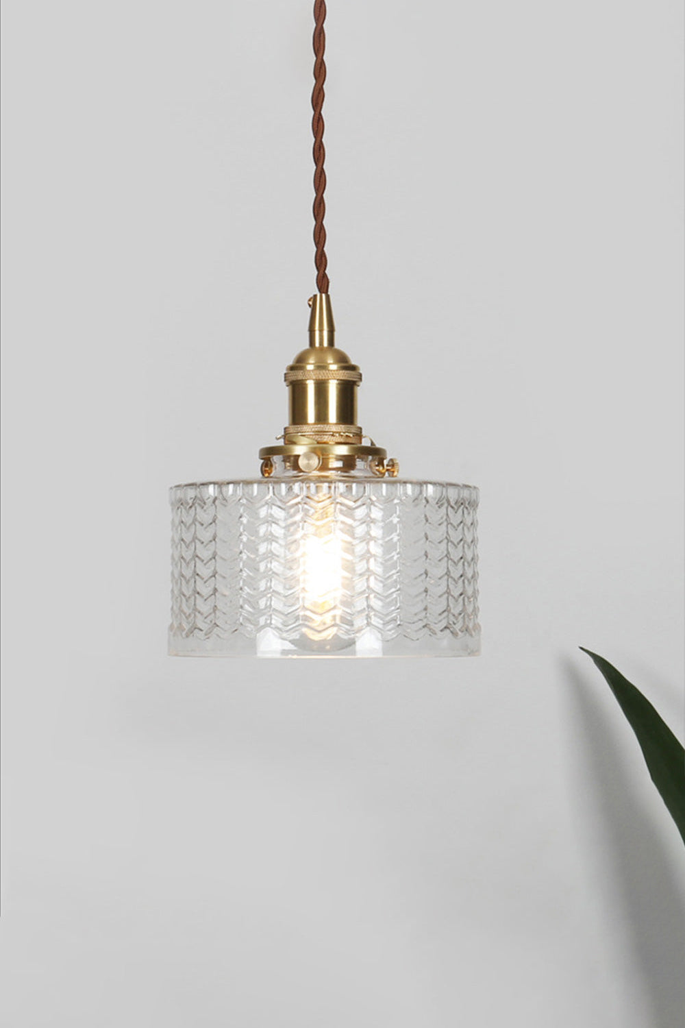 Matilda Emerald Patterned Glass Pendant Light