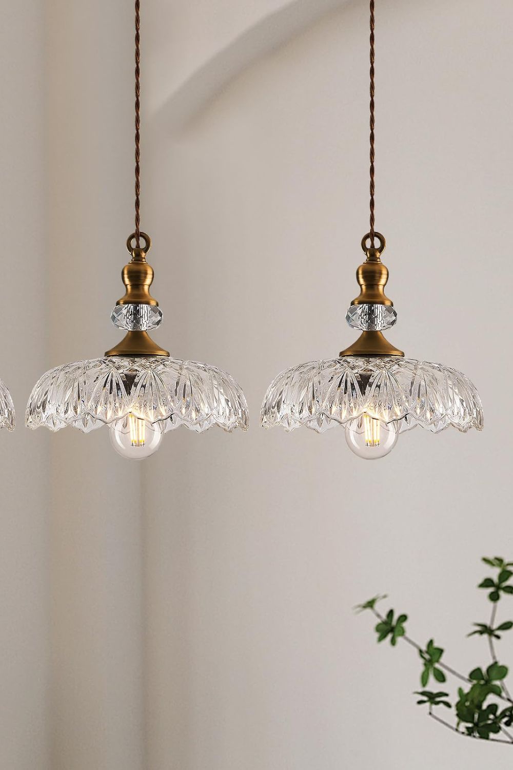 Mid-Century Clear Glass Pendant Light