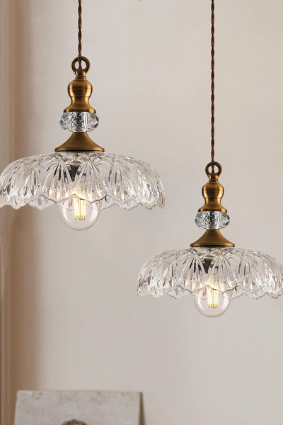 Mid-Century Clear Glass Pendant Light