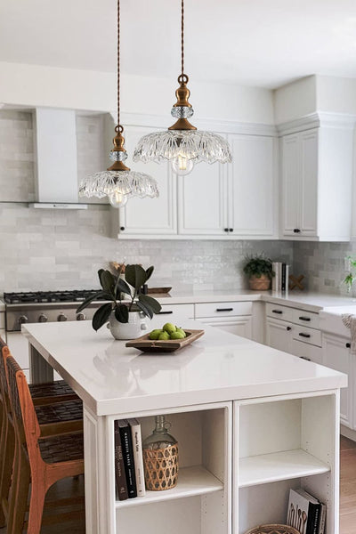 Mid-Century Clear Glass Pendant Light