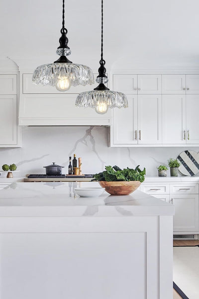 Mid-Century Clear Glass Pendant Light