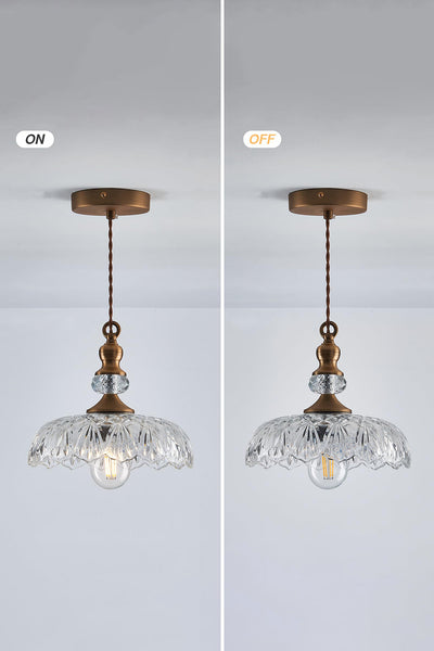 Mid-Century Clear Glass Pendant Light