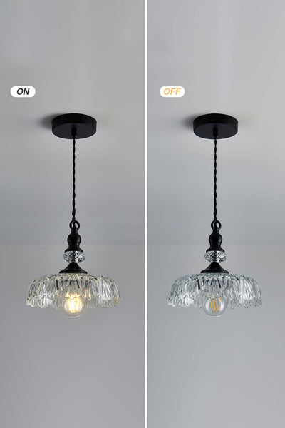 Mid-Century Clear Glass Pendant Light