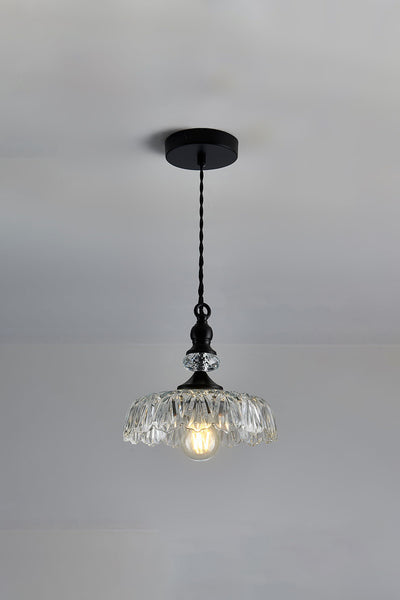 Mid-Century Clear Glass Pendant Light