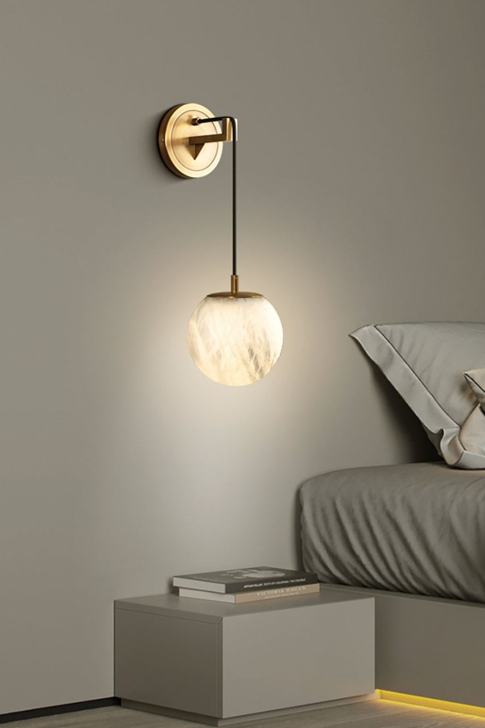 Minimalist Spherical Alabaster Wall Lamp